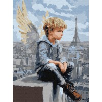 Картина за номерами Хлопчик-янгол Ideyka 30×40 см КНО8684