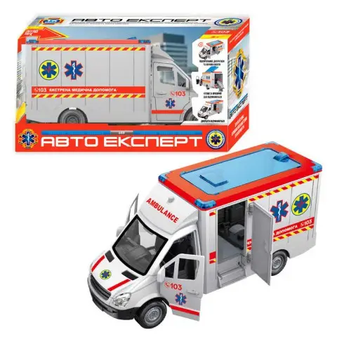 Машина Швидка допомога TK97569 українська озвучка, інерція, звук, світло