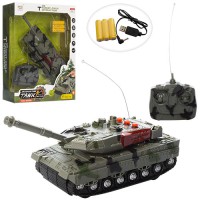 Танк на радіокеруванні, акумулятор, 24 см, USB-зарядка, оберт на 360 градусів, звук, світло, 34x25.5x9 см
