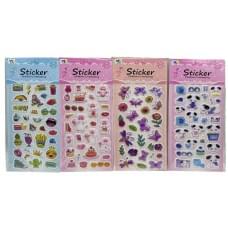 Наклейка об'ємна з біл.обвед.,дута "Метелики, смаколики, собачки" 24*10см мікс 12в. ціна за 4 шт.