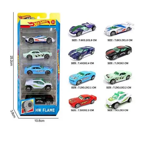 Набір машин 7,5 см металопластик 5 шт HC8801-4