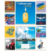 Зошити учнівські 36 аркушів клітинка Люкс ТЕ11431 МИКС 1, 20 шт. в упаковці