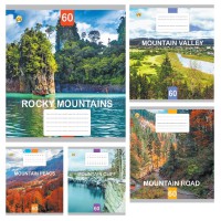 Зошити учнівські 60 аркушів клітинка Тверда 31603 Природа, 10 шт. в упаковці