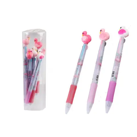 Ручка кулькова Фламінго об’ємна, 3 кольори, 8 шт., 8063-F
