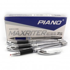 Ручка масляная "Piano" "Maxriter" 0,5мм, черная, грип, ціна за 12 шт. //