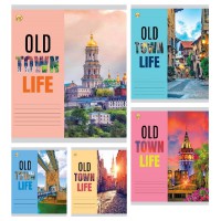 Зошити учнівські 48 аркушів лінія Тверда Старі міста, 10 шт. в упаковці