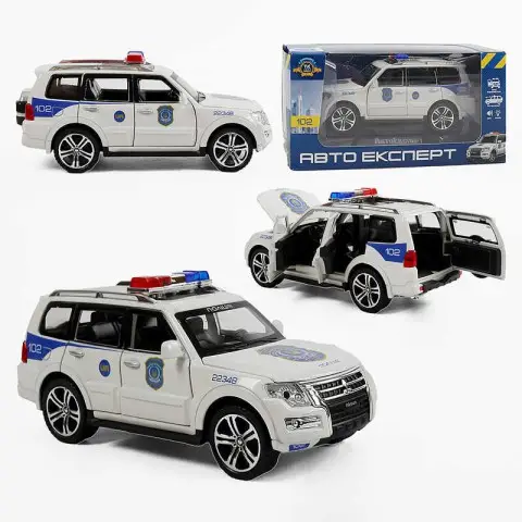 Машина Авто Експерт Поліція 1:32 світло звук інерція двері багажник капот 51282