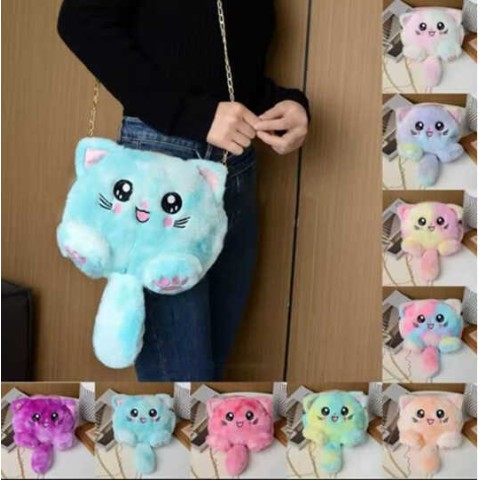 Сумочка м’яка Котик, 20x17 см, ланцюжок (В асортименті)