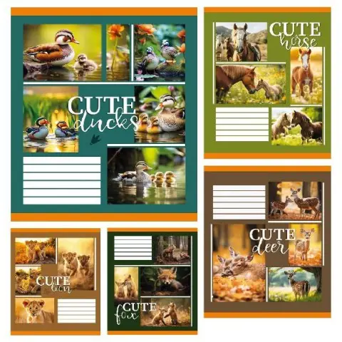 Зошити учнівські 24 аркуша клітинка Тверда ТЕ41306 Cute friends, 20 шт. в упаковці