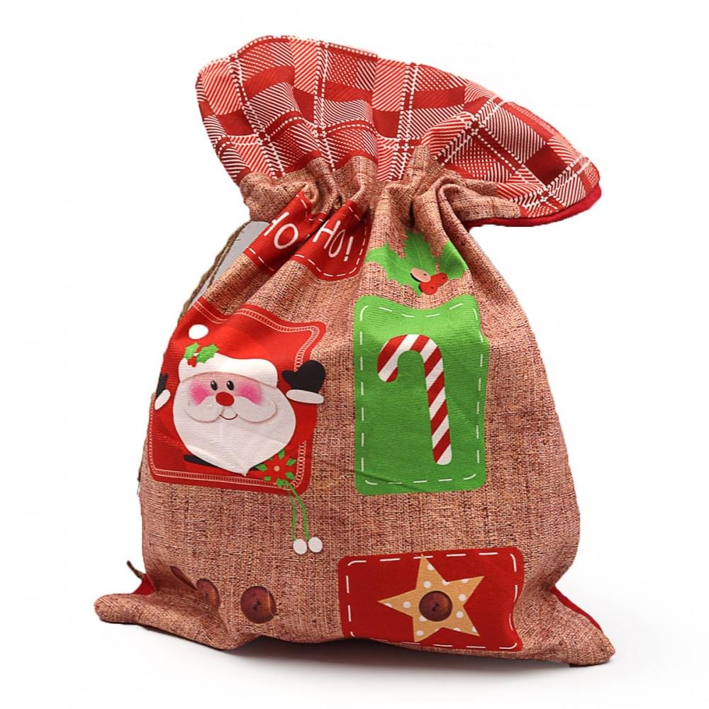 Мешок новогодний "HO-HO-HO" 42*30см 1шт/этик