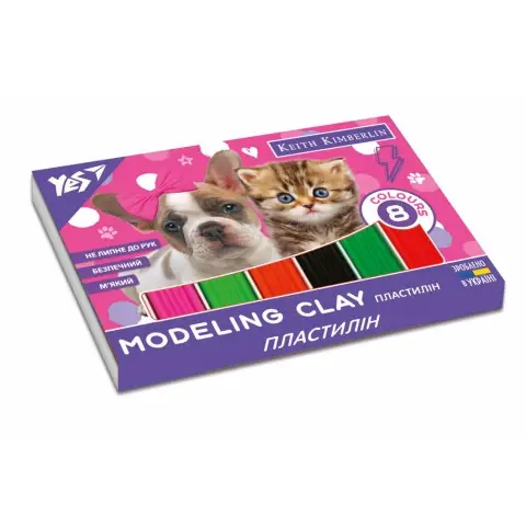 Пластилін Yes Keith Kimberlin, 8 кольорів, 160 г