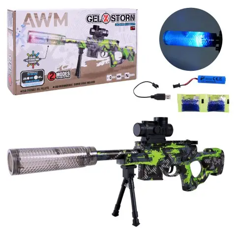 Автомат акумуляторний X9909-15A гелеві кульки світло 43,5 см