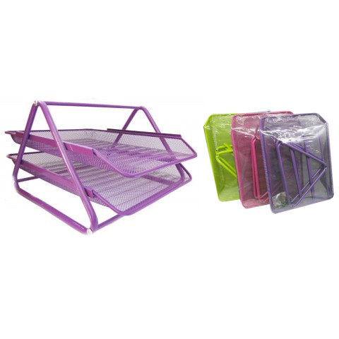 Лоток 2-й горизонтальний металевий, кольорова сітка (В асортименті)