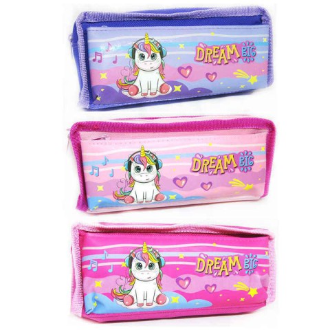 Пенал-косметичка на 2 змійки, Єдиноріг (В асортименті)