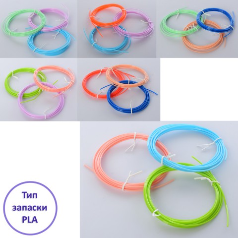 PLA філомент, запаска для 3D ручки, 3 шт., по 3 м, G153 (В асортименті)
