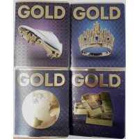 Зошити учнівські 48 аркушів клітинка серія SUPER GOLD (конгревне тиснення з УФ-лак покриттям,гібридний 3Д-лак,друк по срібній фользі,глянцевий лак) МІКС-1, ТМ Фемілі Лайн, 10 шт. в упаковці