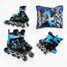 Роликові ковзани 34-38 розмір, колеса PVC, устілка 21-24 см, колір - синій INLINE SKATE 32701-M