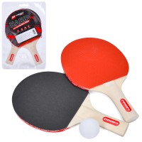 Набір ракеток для настільного тенісу із м’ячем, дерев’яна ручка, MS0216