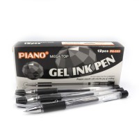 Набір гелевих ручок Piano Mega Top, 0.7 мм, чорна, 12 шт.