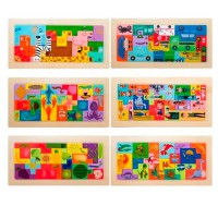 Дерев’яна іграшка Пазли тетріс, головоломка, 30x15x1 см (В асортименті)