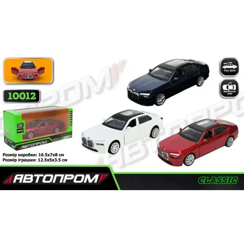 Машина метал АВТОПРОМ BMW i7 G70 5 inch відчиняються двері (в асортименті) 10012
