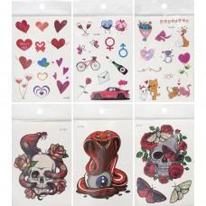 Татуювання "tattoo" кольорові, мікс, розмір блістера - 11х18 см, 8 шт (в упаковці)