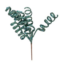 Гілка декоративна Yes! Fun Спіралі бірюзові з глітером, 21 см
