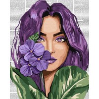 Картина за номерами Барвиста поезія Фіалки Ideyka 40×50 см КНО8611