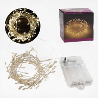 Гірлянда 3 м світлодіодна жовте світло від батарейок 8 режимів D36016