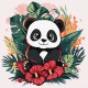 Набір для розпису по номерах для дітей 5+ Панда в тропіках, Ideyka, 30x30 см, КНО1261