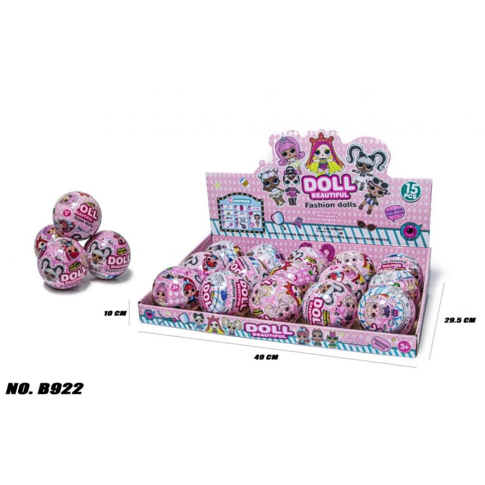 Лялька ГЕРОЙ B922 DOLL BEAUTIFUL FASHION куля /13/195/15шт в кор.