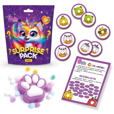Набір для розваги Vladi Toys Surprise Pack Mini 3 гра Мемо + сквіш VT8040-03