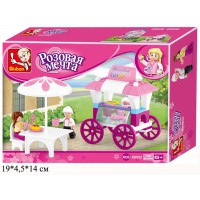 Конструктор SLUBAN Кафе на колесах, 78 деталей, столик, 2 фігурки, 19x14x4.5 см