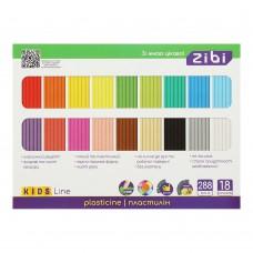 Пластилін кольоровий Zibi KIDS Line 18 кольорів, 288г ZB.6276