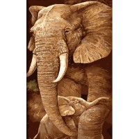 Набір для розпису по номерах Слоник з мамою, Strateg, 50x25 см, WW034