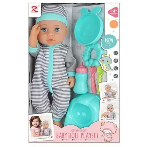 Пупс інтерактивний 35 см закриває очі ходить на горщик знімний одяг аксесуари 6332