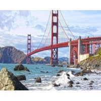 Набір для творчості алмазна картина Міст Золоті Ворота Strateg HEG86113, 30x40 см