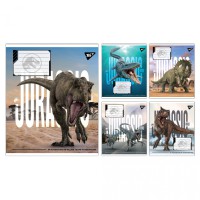 Зошити учнівські 12 аркушів клітинка Yes JURASSIC WORLD ALIVE, 25 шт. в упаковці