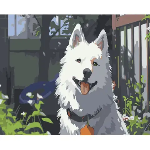 Набір для розпису по номерах Білий веселун, Strateg, 30x40 см, LY61