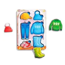 Дерев'яний пазл Одяг 1 з підказкою 16×12×0,6 см Ubee