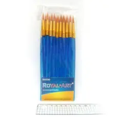 Пензель нейлон кругла, 18.5 см, №8, пластикова ручка, 20 шт. в упаковці, 7618RA