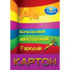 А4 7 2-* стр. Картон цветной "Тетрада-меловка" 5шт в упак. /50/