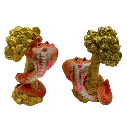 Сувенір керамічний Змія біля грошового дерева 697 8 см (В асортименті)