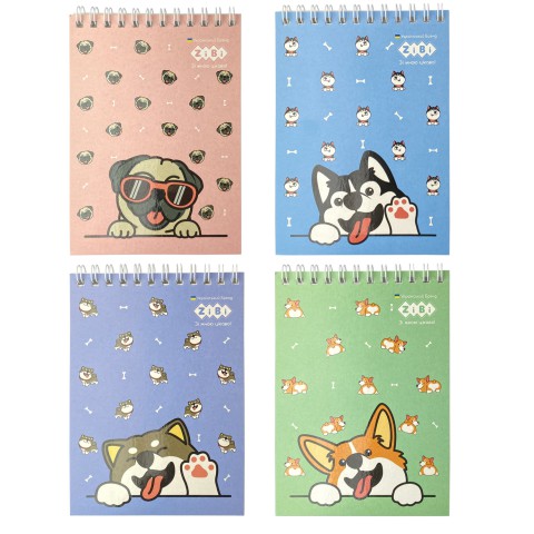 Блокнот на пружині Puppies KIDS Line, А6, 40 аркушів, картонна обкладинка