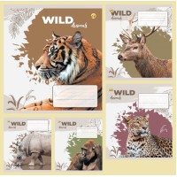 Зошити учнівські 24 аркуша клітинка Люкс ТЕ11322 ЗВІРІ, 20 шт. в упаковці