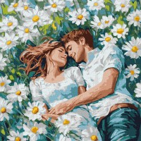 Набір для розпису по номерах Твої обійми серед квітів, Ideyka, 40x40 см, КНО8629