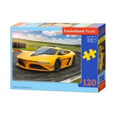 Кастор пазлы 120 midi "Жёлтый спортивный автомобиль" 32*23 B-13500