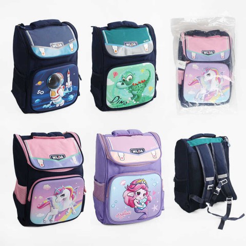 Рюкзак, пластикова вставка, регульовані лямки, світловідбивні елементи, 2 відділення, C65140 (В асортименті)