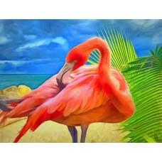 Алмазна мозаїка за номерами 40*50 "Фламінго" карт уп. (полотно на рамі)