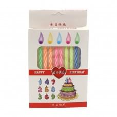 Набір свічок для торта "Кольоровий вогонь", карт. уп.10шт